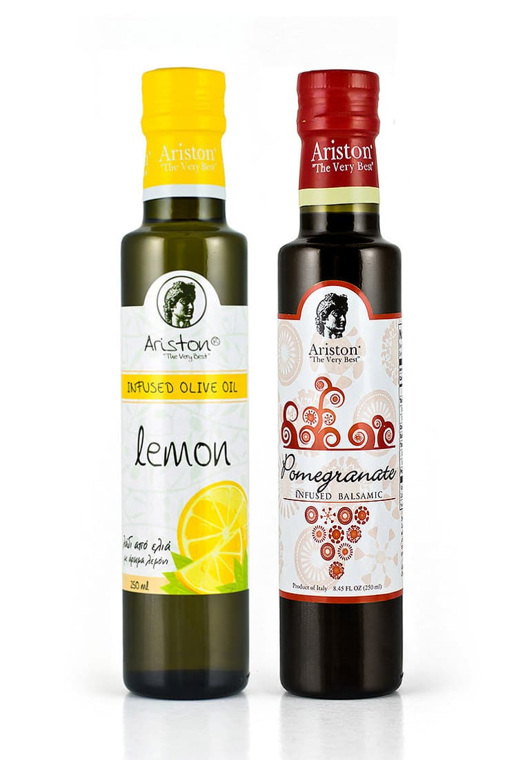 Ariston Lemon Infused Olive oil 8.45 fl oz & Ariston Pomegranate Infused Sweet Premium Balsamic 8.45 fl oz bundle! product image 1