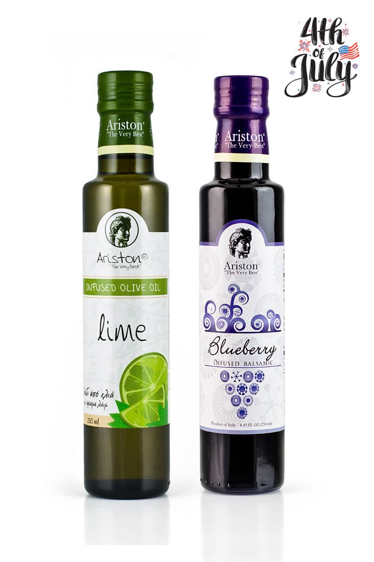 Ariston Lime Infused Olive oil 8.45 fl oz & Ariston Blueberry Infused Sweet Premium Balsamic 8.45 fl oz Bundle! product image 1