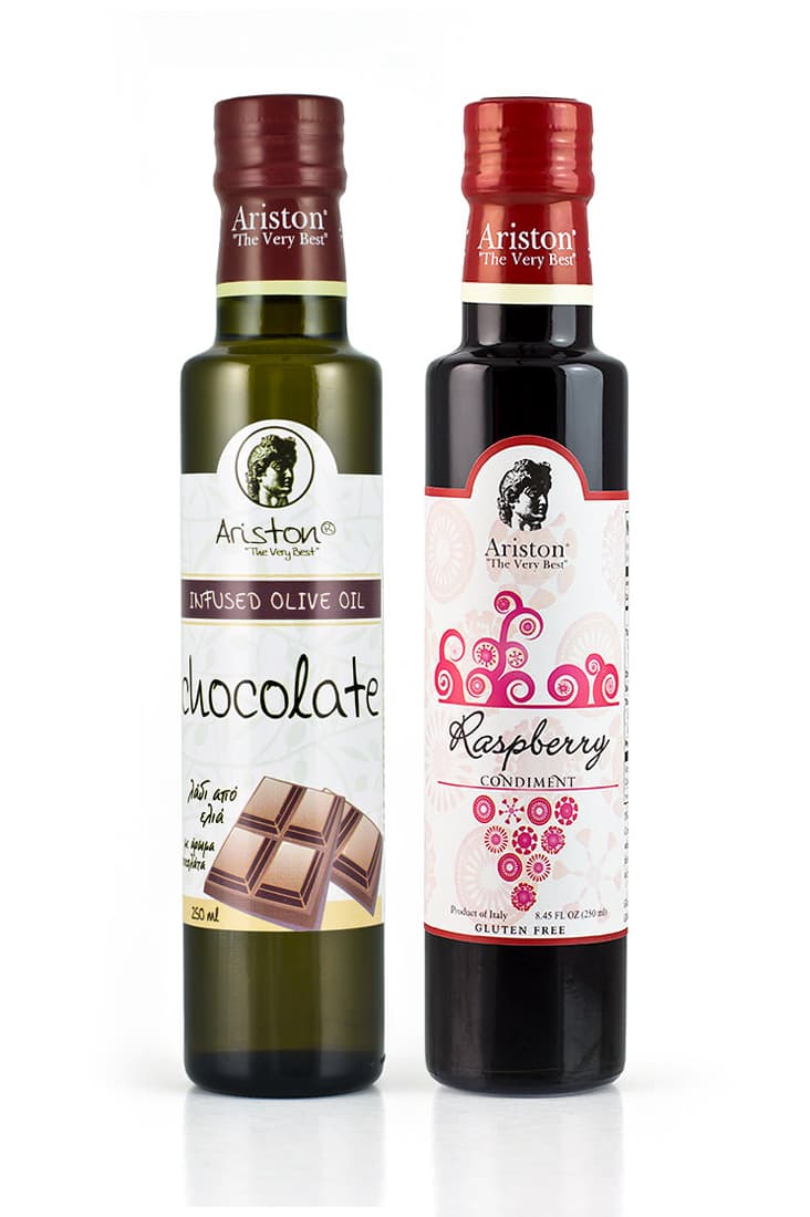 Ariston Chocolate Infused Olive oil 8.45 fl oz & Ariston Raspberry Condiment 8.45 fl oz product image 1