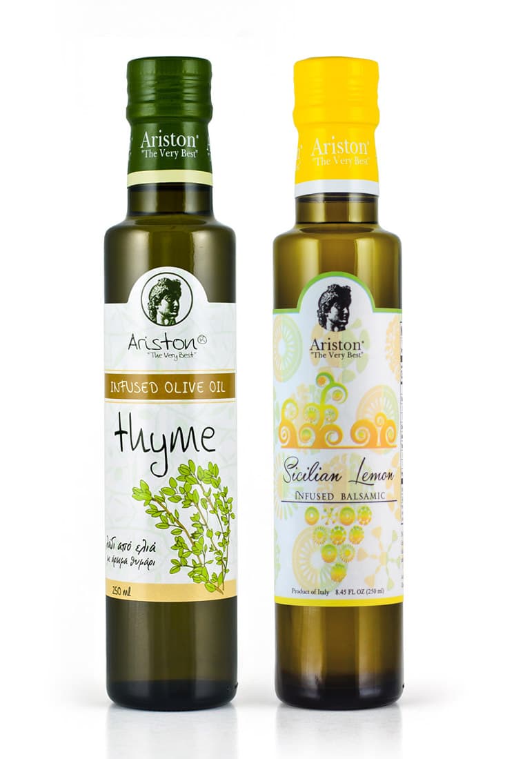 Ariston Thyme Infused Olive oil 8.45 fl oz & Ariston Lemon Infused White Balsamic 8.45 fl oz Bundle! product image 1