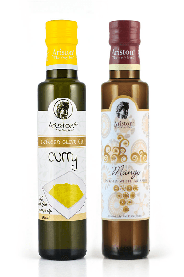Ariston Curry Infused Olive oil 8.45 fl oz & Ariston Mango Infused White Balsamic 8.45 fl oz Bundle! product image 1