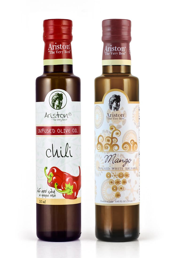 Ariston Chili Infused Olive oil 8.45 fl oz & Ariston Mango Infused White Balsamic 8.45 fl oz Bundle! product image 1